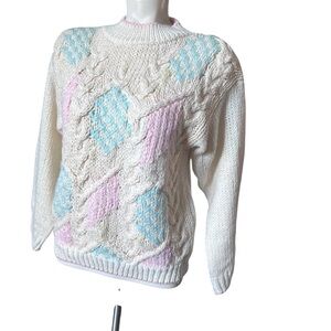 Vintage Pastel‎ Chunky Knit Sweater by Mister Noah Medium